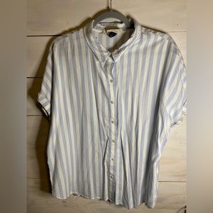 Button down Top Blue strips